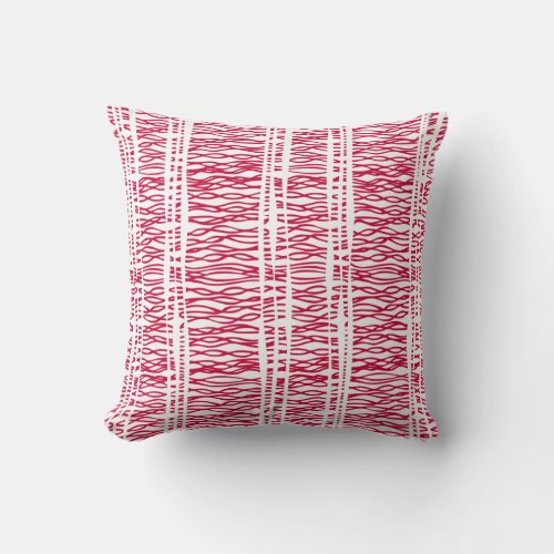 Tribal weave red  white throw pillow
