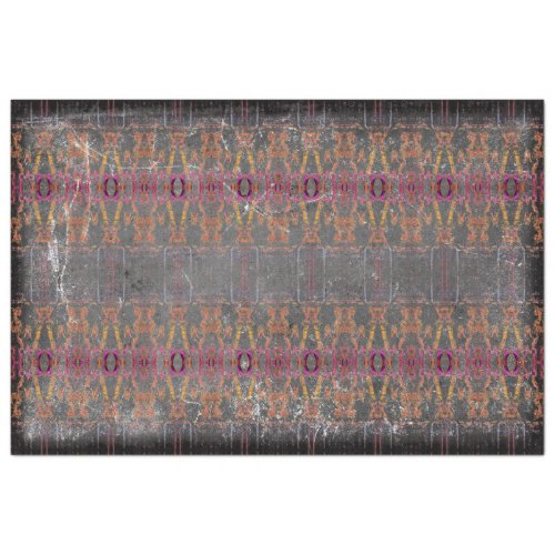 Tribal Western Brown Gray Purple Texture Pattern Tissue Paper