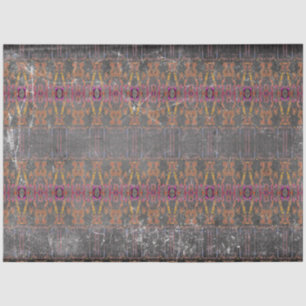 Tribal Western Brown Gray Purple Texture Pattern Tissue Paper