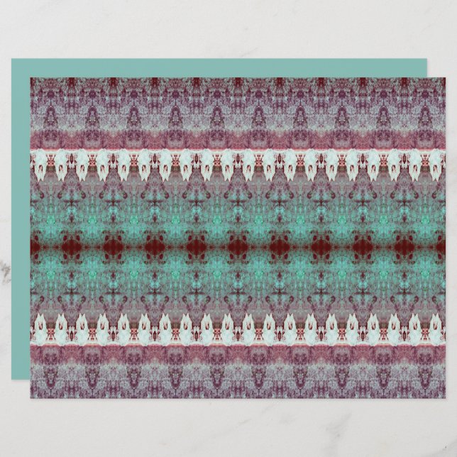 Tribal Western Pattern Teal Bull Cow Skull Country (Front/Back)