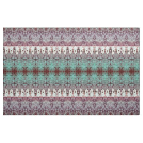 Tribal Western Pattern Teal Bull Cow Skull Country Fabric