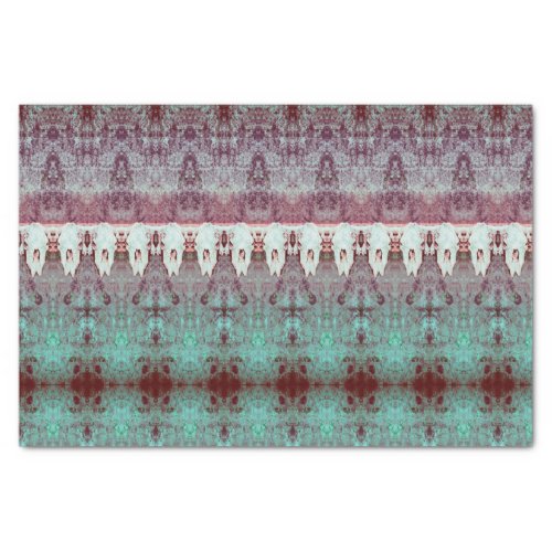 Tribal Western Pattern Teal Bull Cow Skull Country Tissue Paper