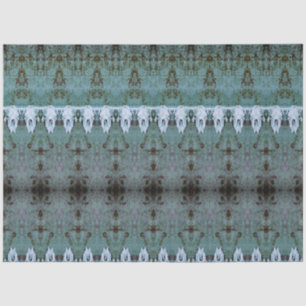 Tribal Western Pattern Teal White Bull Cow Skull Tissue Paper