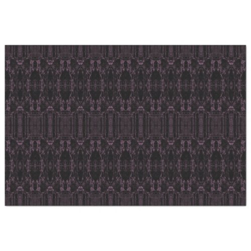 Tribal Western Purple Black Art Pattern Bull Skull Tissue Paper