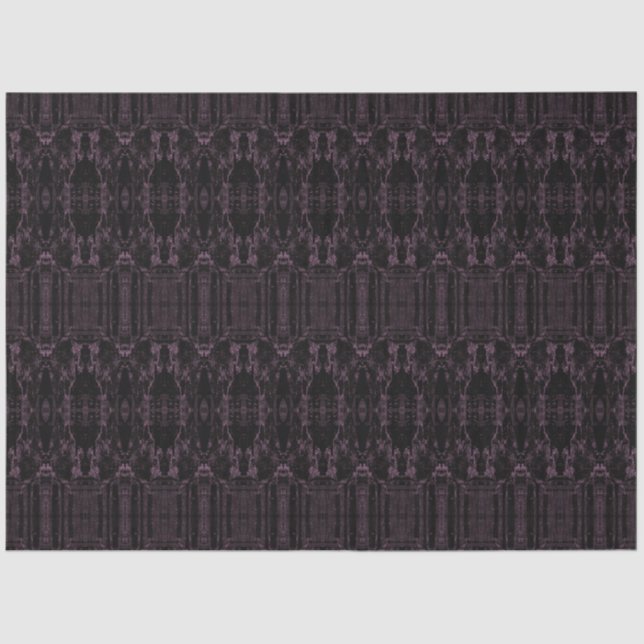 Tribal Western Purple Black Art Pattern Bull Skull Tissue Paper (Front)