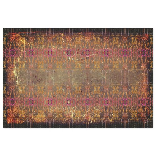 Tribal Western Rust Brown Purple Texture Pattern Tissue Paper