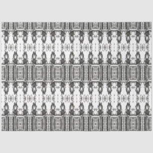 Tribal Western White Black Art Pattern Bull Skull Tissue Paper