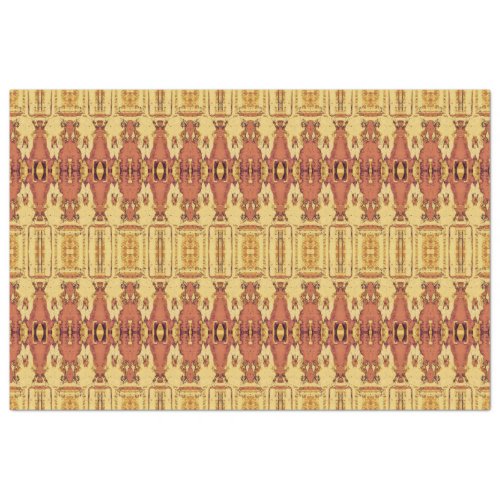 Tribal Western Yellow Rust Pattern Bull Skull Tissue Paper