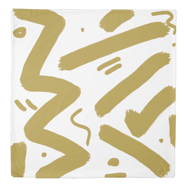 Tribal White and Gold  Duvet Cover (Front)