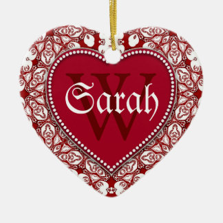 Tribal White Red Name Door Signs Ornament