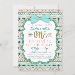 Tribal Wild One Birthday Party Invitation | Zazzle