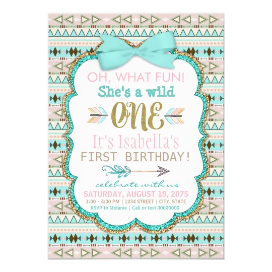 Tribal Wild One Birthday Party Invitation | Zazzle.com