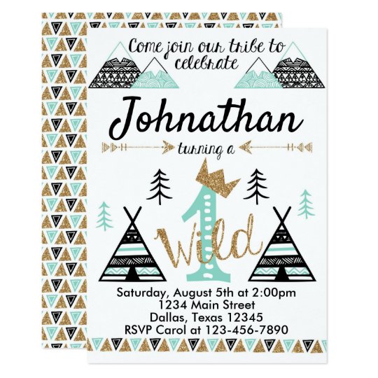 Tribal Wild One Birthday Party Invitation Invite | Zazzle.com