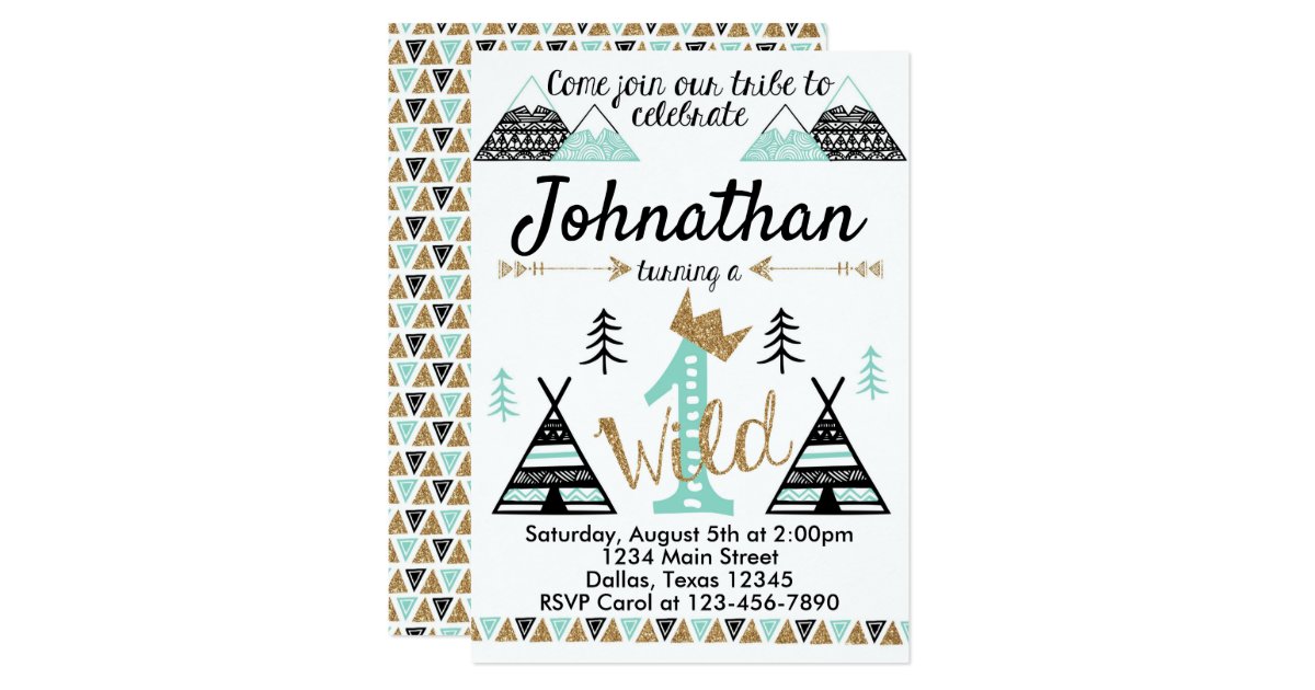Tribal Wild One Birthday Party Invitation Invite | Zazzle.com