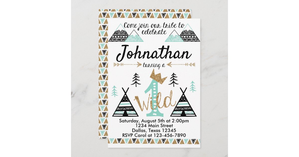 Tribal Wild One Birthday Party Invitation Invite | Zazzle