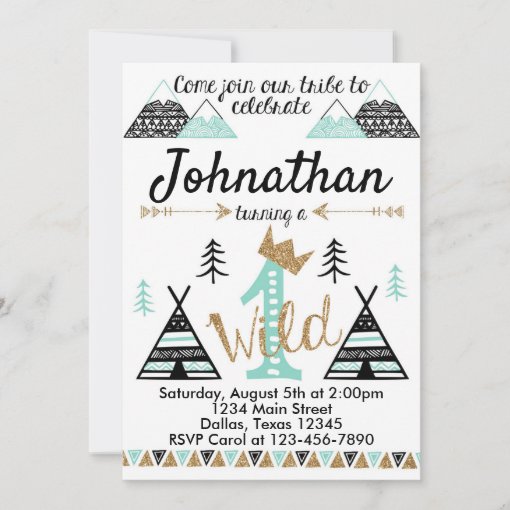 Tribal Wild One Birthday Party Invitation Invite | Zazzle