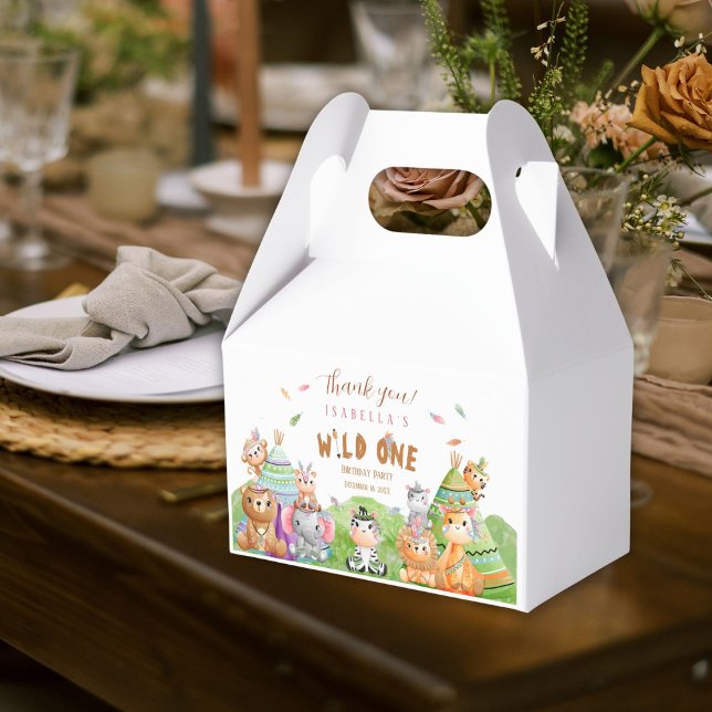 Tribal Wild One Safari Woodland Birthday  Favor Boxes (Creator Uploaded)