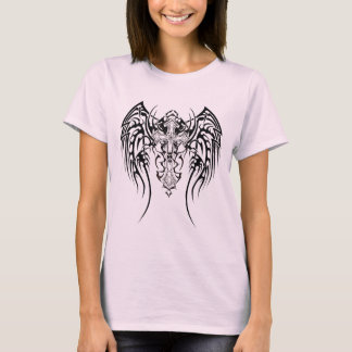 Tribal Wings Cross Scars T-Shirt