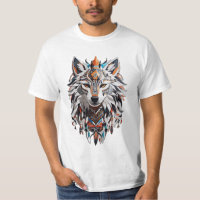 Tribal wolf animal designed tshirt