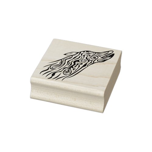 tribal wolf art stamp