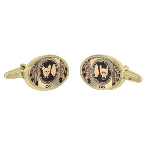 Tribal Wolf Cufflinks Personalized Metis Art Gifts