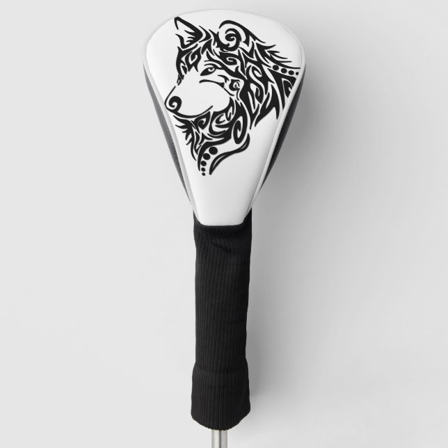 Tribal Wolf Golf Head Cover (Front)