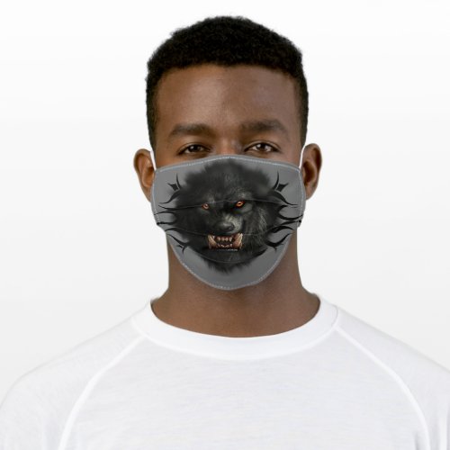 Tribal Wolf Gray Face Mask