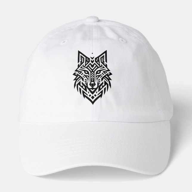 Tribal Wolf Hoodie – Bold & Minimalist Streetwear Hat (Front)