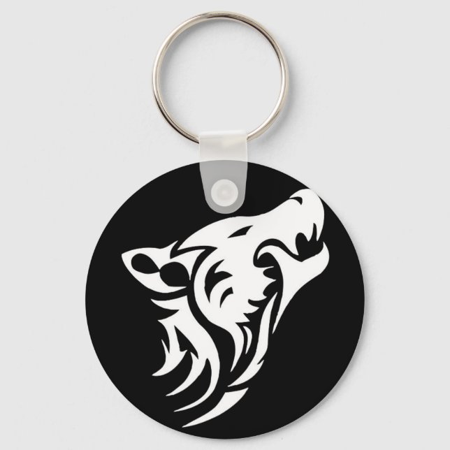 Tribal Wolf Keychain (Front)