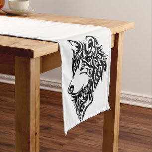 Tribal Wolf Long Table Runner