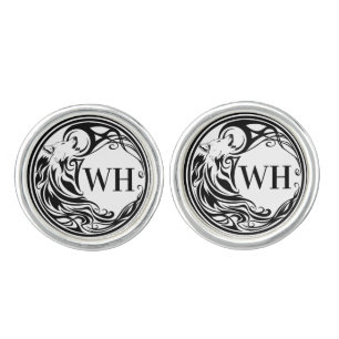 Tribal Wolf Monogram Cufflinks