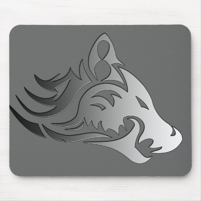 Tribal Wolf Mouse Pad (Front)