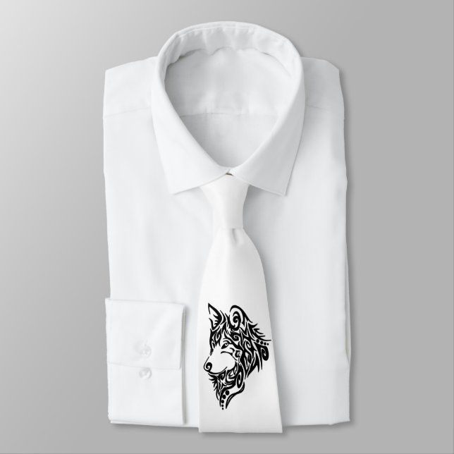 Tribal Wolf Neck Tie (Tied)
