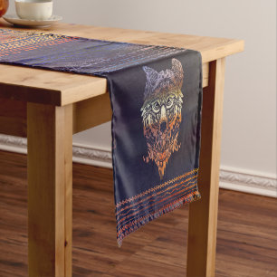 Tribal Wolf Paint Translucent Short Table Runner