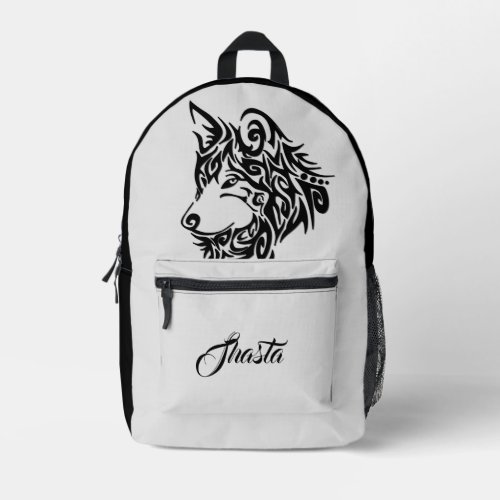 Tribal Wolf Personalized  Printed Backpack