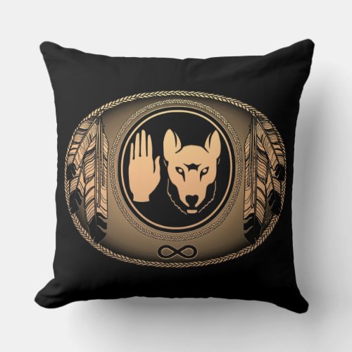 Tribal Wolf Pillow Personalized Metis Art Pillows