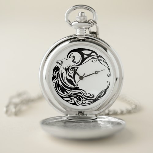 Tribal Wolf Pocket Watch