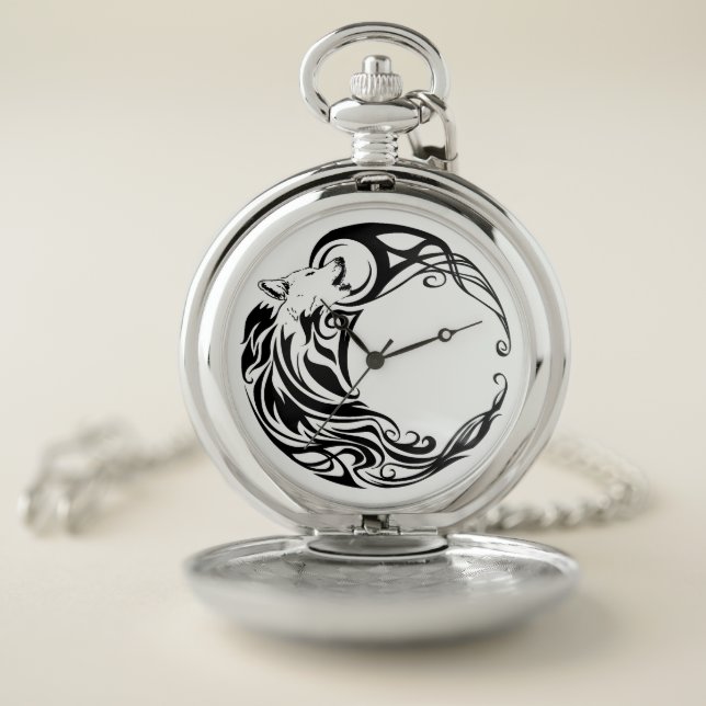 Tribal Wolf Pocket Watch (Inside)
