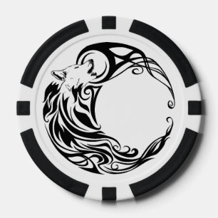 Tribal Wolf Poker Chips