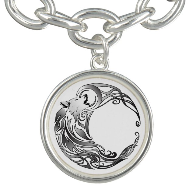 Tribal Wolf - Shaded Charm Bracelet (Design)