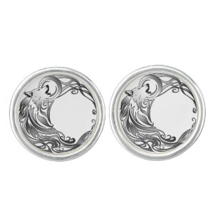 Tribal Wolf - Shaded Cufflinks