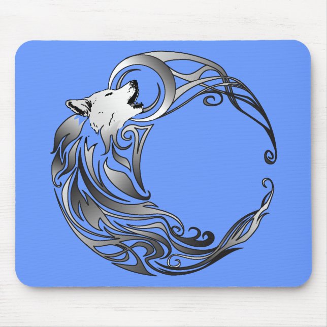 Tribal Wolf - Shaded Mouse Pad (Front)