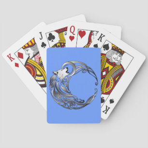 Tribal Wolf - Shaded Poker Cards