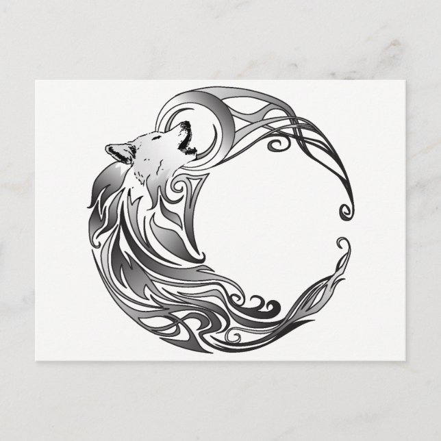 Tribal Wolf - Shaded Postcard (Front)