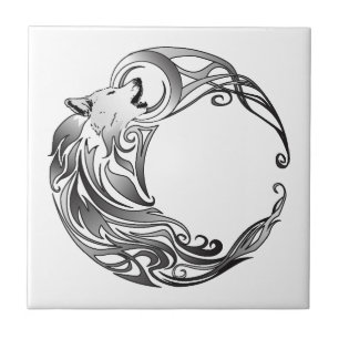 Tribal Wolf - Shaded Tile