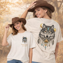 Tribal Wolf Spirit Animal Dreamcatcher Sun Moon