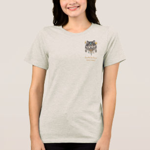 Tribal Wolf Spirit Animal Dreamcatcher Sun Moon Tri-Blend Shirt