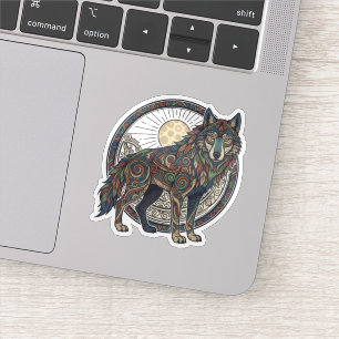 Tribal Wolf Sticker