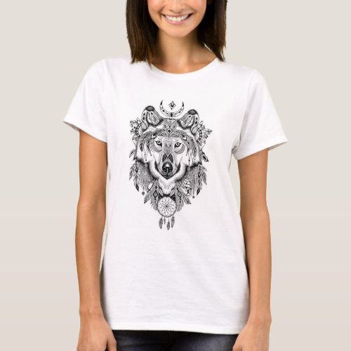 Tribal Wolf T_Shirt