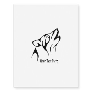 Tribal Wolf Temporary Tattoo